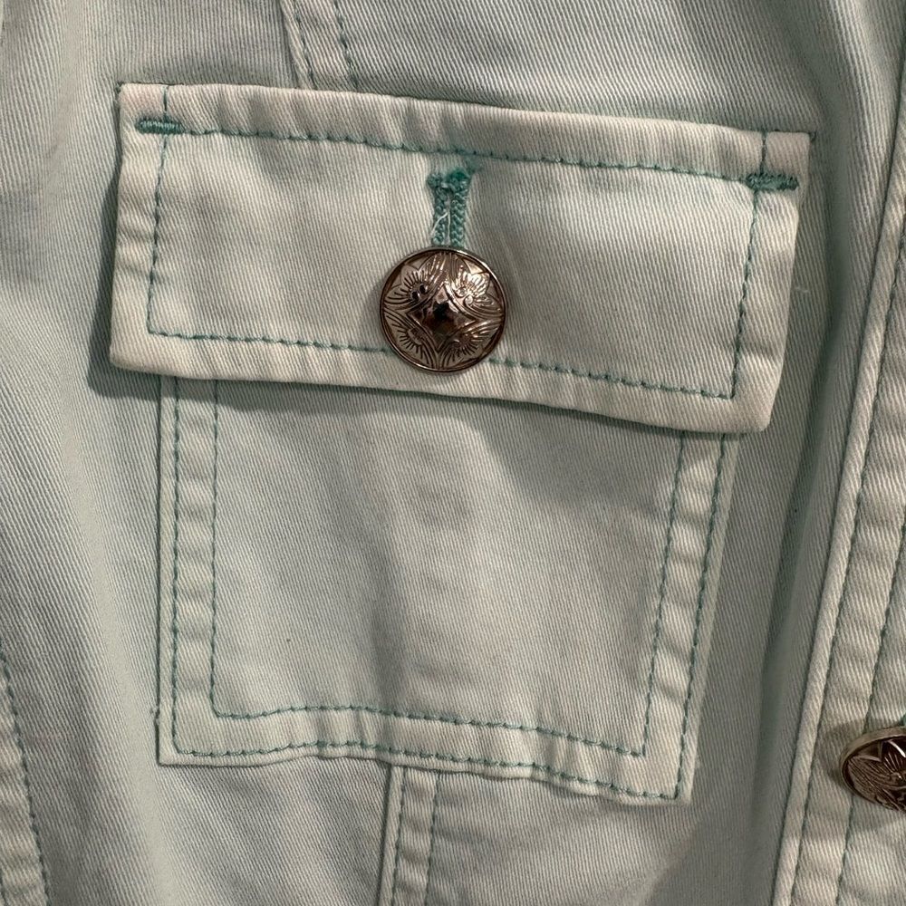 White House Black Market Light Mint Green Jacket Beautifully Military Style - Picture 9 of 16